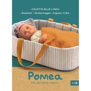 Pomea - textil alvókosár babákhoz - kék