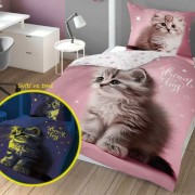 Világító ágynemű Cat pink