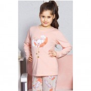 Vienetta Nyuszi hosszúnadrágos lányka pizsama, sárgabarack szín