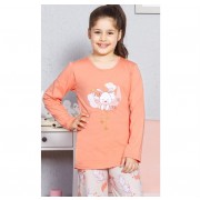 Vienetta Nyuszi hosszúnadrágos lányka pizsama, narancssárga