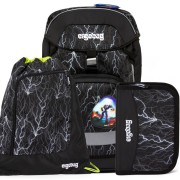 Iskolatáska szett Ergobag prime Black fényvisszaverő 3db-os, szállítás ingyén
