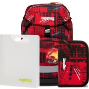 Iskolatáska szett Ergobag prime Fire 2023 hátizsák+tolltartó+füzetbox