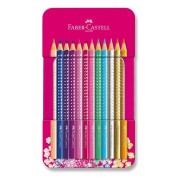 Faber-Castell Sparkle színes ceruzák fémdobozban – 12 alapszín