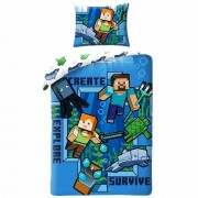 Gyerek ágyneműhuzat Minecraft blue