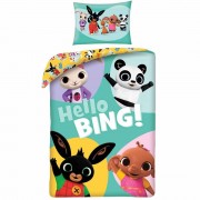Gyerek ágyneműhuzat Bing nyuszi Hello, zsákkal