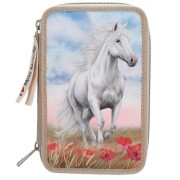 Miss Melody Poppy Sand háromszintes tolltartó, felszerelt