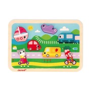 Fa 3D formaillesztő puzzle - Közlekedési eszközök