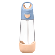 Szívószálas ivópalack 600 ml – barackszínű