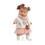 Llorens 42402 – élethű, hangot adó baba puha textiltesttel JULIE – 42 cm