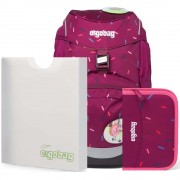 Iskolatáska szett Ergobag prime Violet confetti hátizsák+tolltartó+füzetbox+szállítás ingy