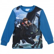 Gyerek pulóver Így neveld a sárkányodat, petrol színű