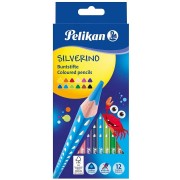 Pelikan Silverino 12 szín színesceruza készlet, vékony