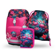 BAAGL Airy Plus Flamingók iskolatáska – 3 részes szett