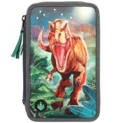 Dino World Három emeletes töltött tolltartó T-Rex éjszaka